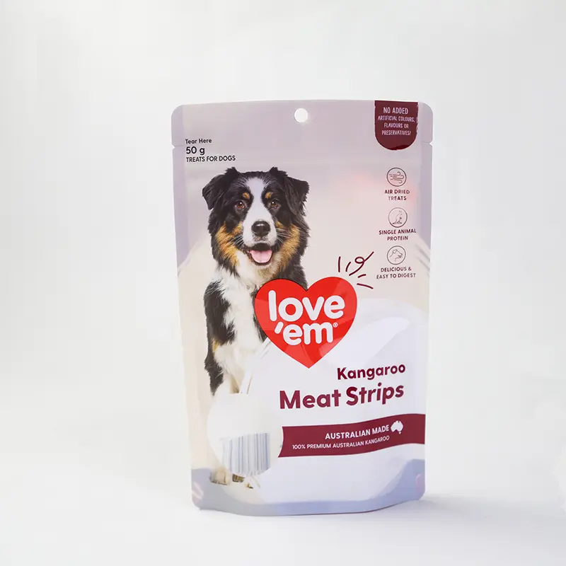Standing Laminate Pouch With Zipper For Pet Food